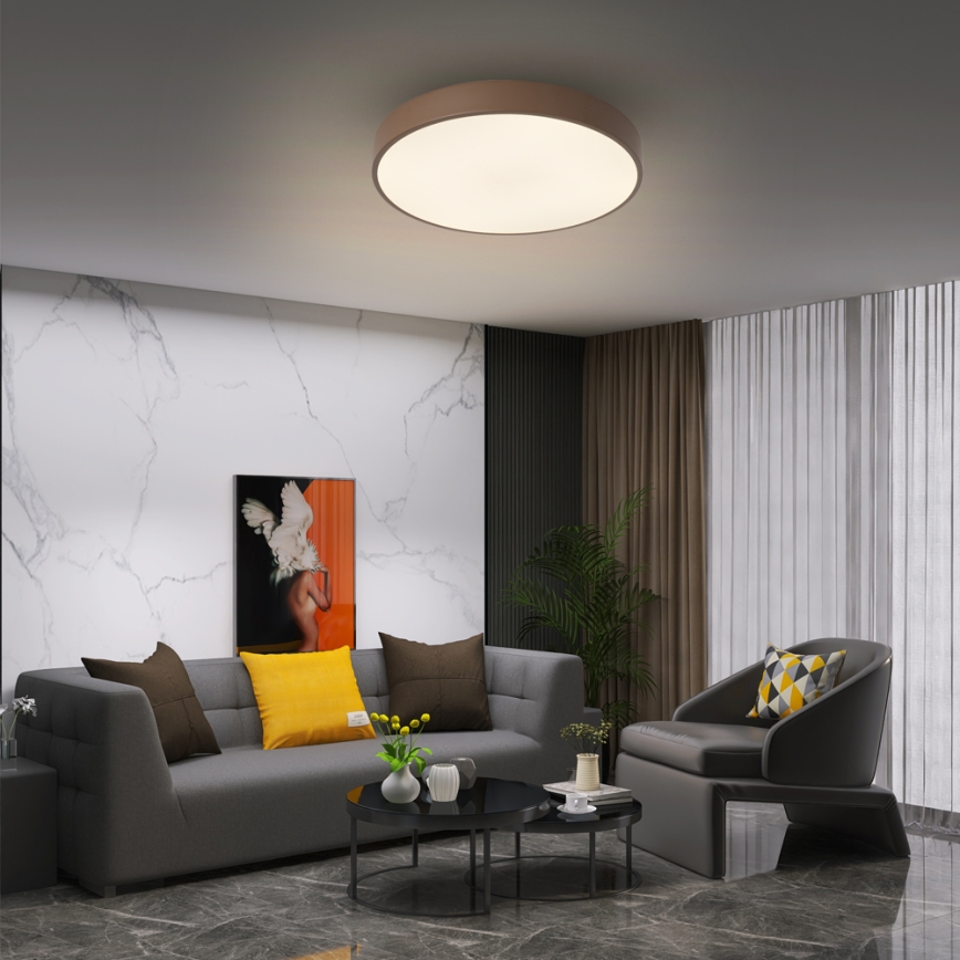 Brilagi - Candeeiro de teto LED regulável POOL LED/48W/230V 3000-6000K Ø 40 cm castanho + controlo remoto