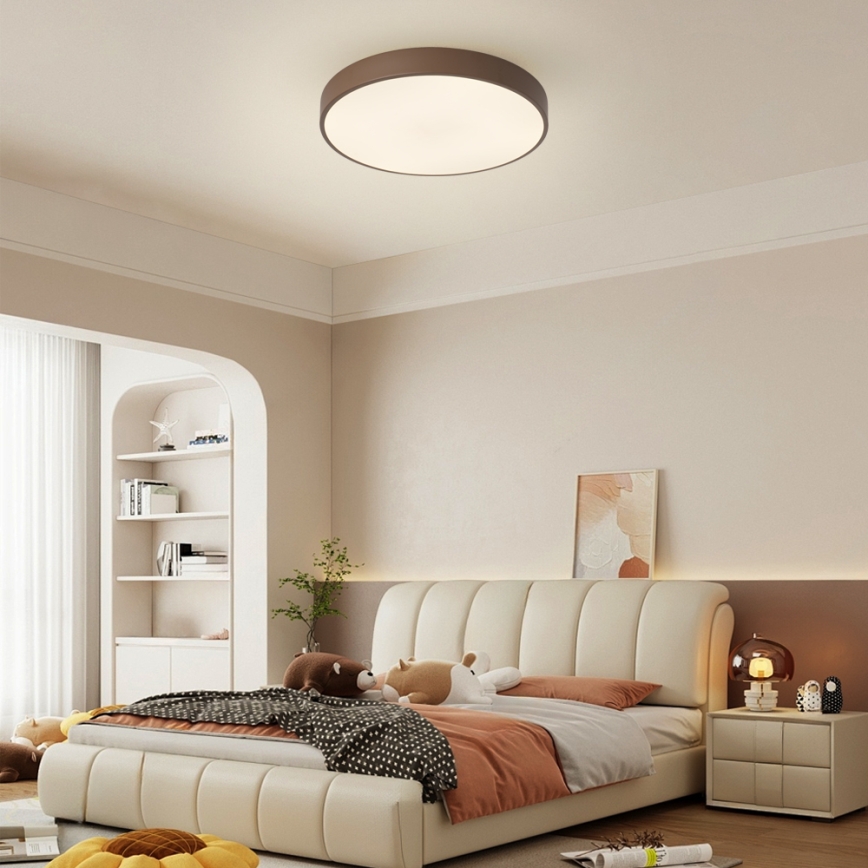 Brilagi - Candeeiro de teto LED regulável POOL LED/48W/230V 3000-6000K Ø 40 cm castanho + controlo remoto