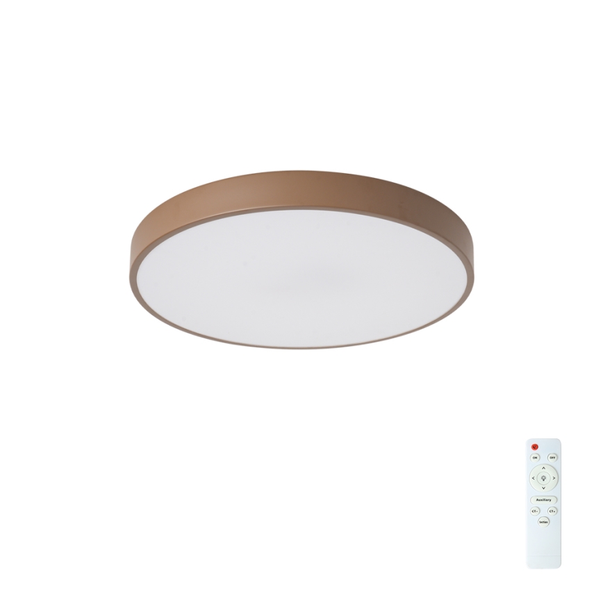 Brilagi - Candeeiro de teto LED regulável POOL LED/48W/230V 3000-6000K Ø 40 cm castanho + controlo remoto