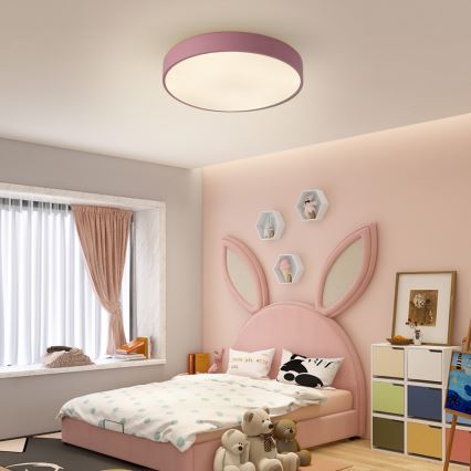 Brilagi - Candeeiro de teto LED regulável POOL LED/60W/230V 3000-6000K Ø 50 cm rosa + comando remoto