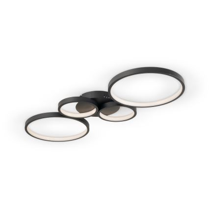 Brilagi - Luminária de teto LED regulável RINGO LED/34W/230V 3000-6000K 28x78 cm preta + comando remoto