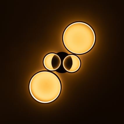 Brilagi - Luminária de teto LED regulável RINGO LED/34W/230V 3000-6000K 28x78 cm preta + comando remoto