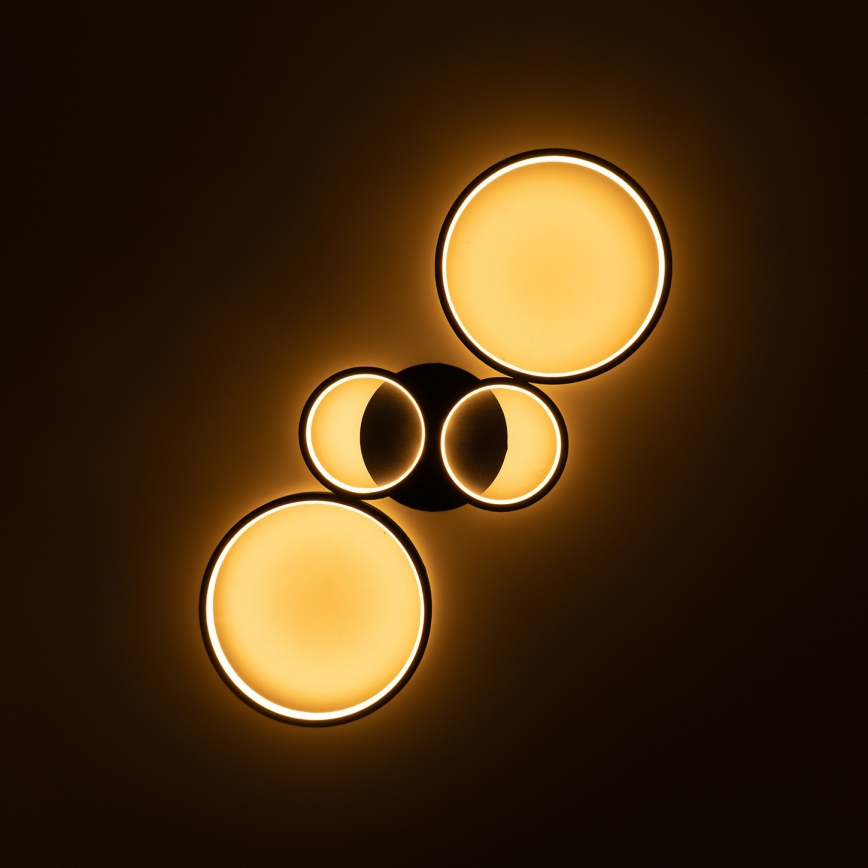 Brilagi - Luminária de teto LED regulável RINGO LED/34W/230V 3000-6000K 28x78 cm preta + comando remoto