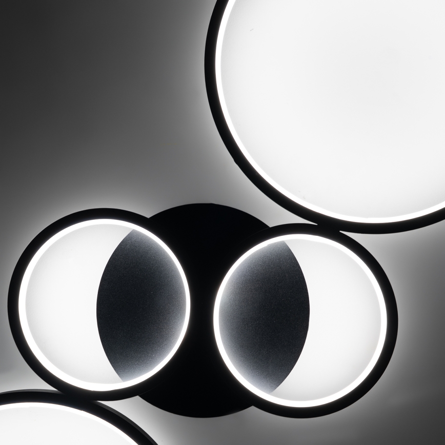 Brilagi - Luminária de teto LED regulável RINGO LED/34W/230V 3000-6000K 28x78 cm preta + comando remoto