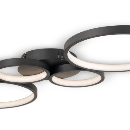 Brilagi - Luminária de teto LED regulável RINGO LED/34W/230V 3000-6000K 28x78 cm preta + comando remoto