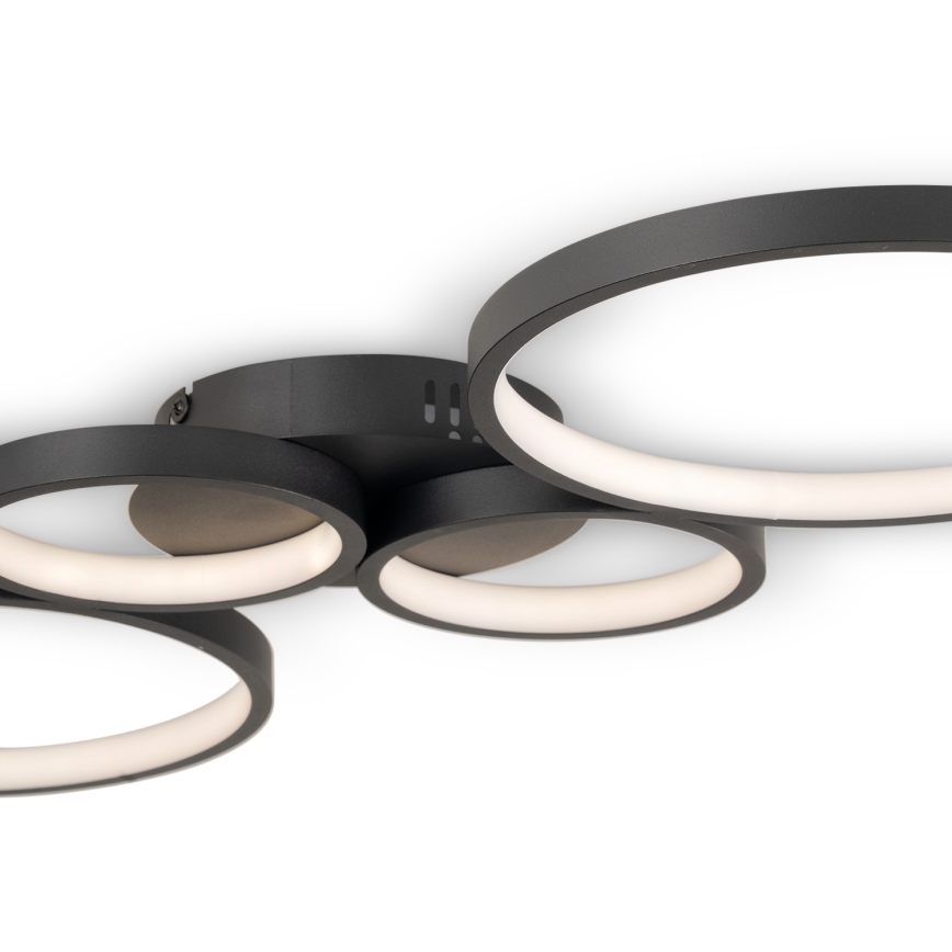 Brilagi - Luminária de teto LED regulável RINGO LED/34W/230V 3000-6000K 28x78 cm preta + comando remoto