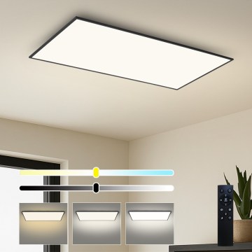 Brilagi - Luminária de teto LED dimerizável SLIMFRAME LED/80W/230V 120x60 cm 3000-6000K preta + controlo remoto