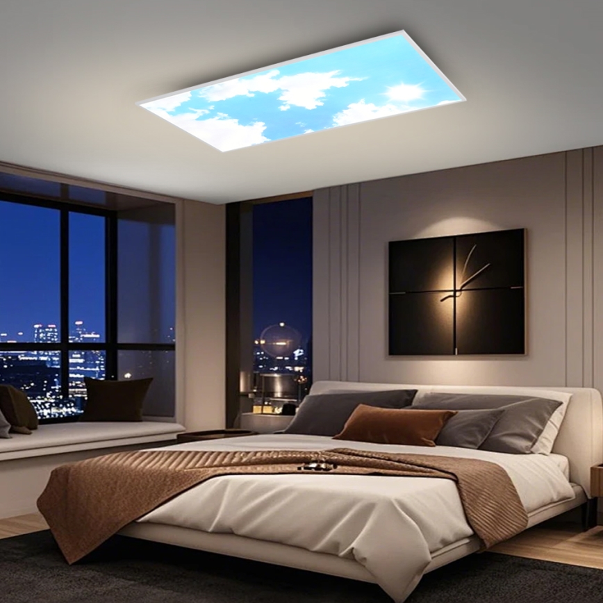 Brilagi - Candeeiro de teto LED regulável SLIMFRAME SKY LED/80W/230V 120x60 cm 3000-6000K prateado/azul + controlo remoto
