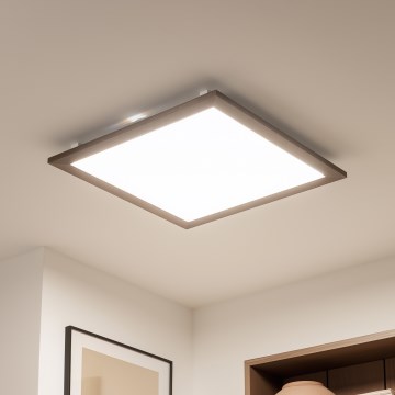 Brilagi - Luminária de teto LED dimerizável SLIMFRAME WOOD LED/58W/230V 64x64 cm 3000-6000K castanho escuro + controlo remoto