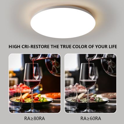 Brilagi - Luminária de teto LED dimerizável SMART LED/24W/230V Ø 38 cm 3000-6000K Wi-Fi Tuya Beacon + controlo remoto