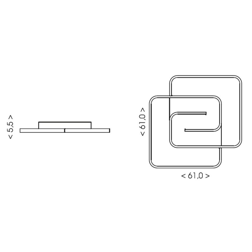 Brilagi - Luminária de teto LED dimerizável VELO XL LED/98W/230V 3000-6500K 61x61 cm + controlo remoto