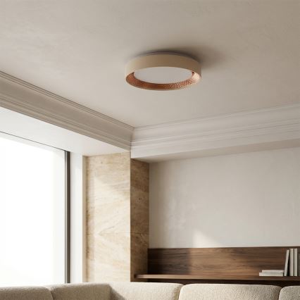 Brilagi - Candeeiro de tecto LED dimerizável WALDO LED/48W/230V 3000-6500K diâmetro 40 cm bege/dourado + comando remoto