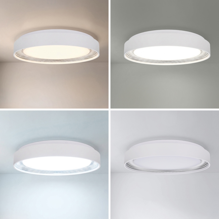 Brilagi - Candeeiro de teto LED regulável WALDO LED/48W/230V 3000-6500K diâmetro 40 cm branco/prateado + comando à distância