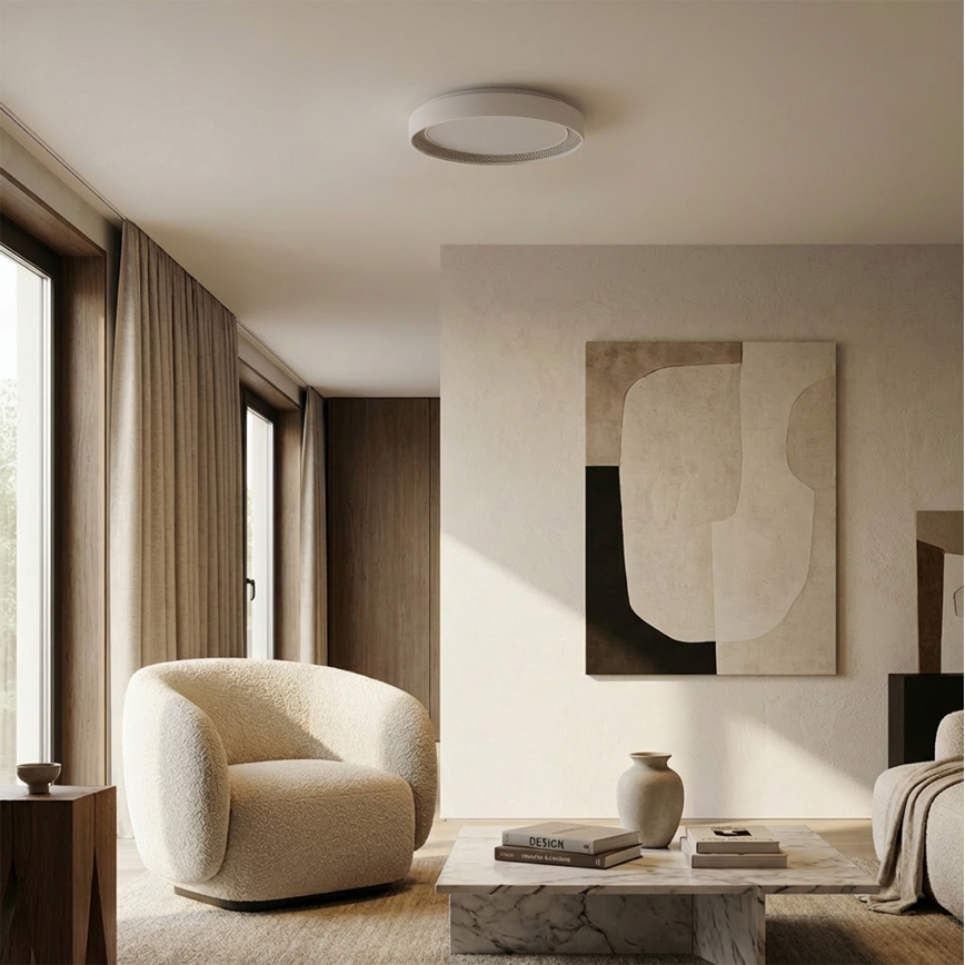 Brilagi - Candeeiro de teto LED regulável WALDO LED/48W/230V 3000-6500K diâmetro 40 cm branco/prateado + comando à distância
