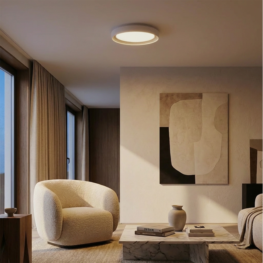 Brilagi - Candeeiro de teto LED regulável WALDO LED/48W/230V 3000-6500K diâmetro 40 cm branco/prateado + comando à distância