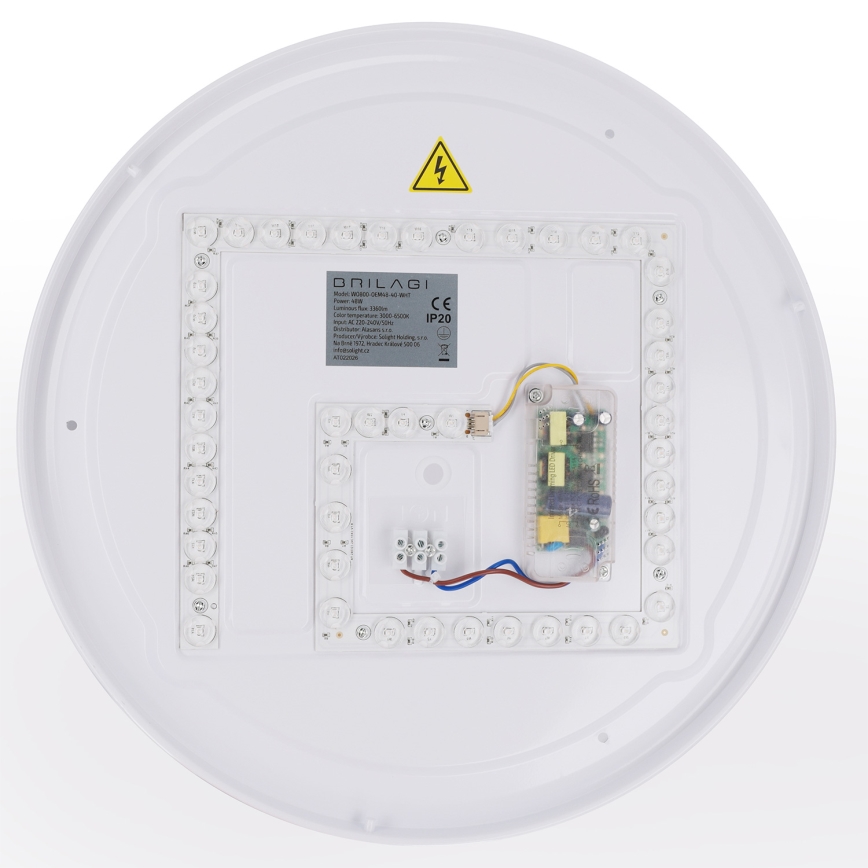 Brilagi - Candeeiro de teto LED regulável WALDO LED/48W/230V 3000-6500K diâmetro 40 cm branco/prateado + comando à distância