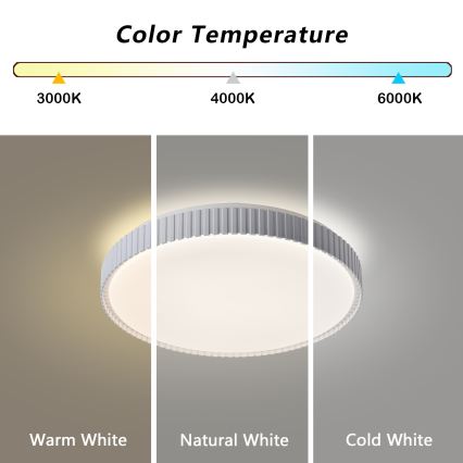 Brilagi - Candeeiro de teto LED dimerizável CORVO LED/72W/230V 3000-6000K branco Ø 50 cm + comando remoto
