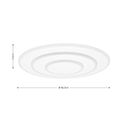 Brilagi - Luminária de teto LED dimmerizável MODERN LED/58W/230V 2700-6500K diâmetro 46,3 cm + controlo remoto