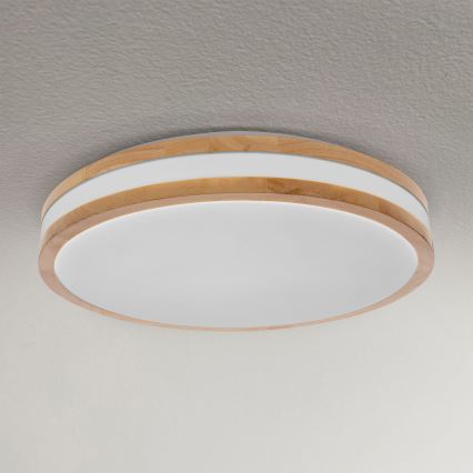 Brilagi - Luminária de teto LED dimmerizável MOLINA LED/48W/230V 3000-6500K carvalho diâmetro 38 cm + controlo remoto