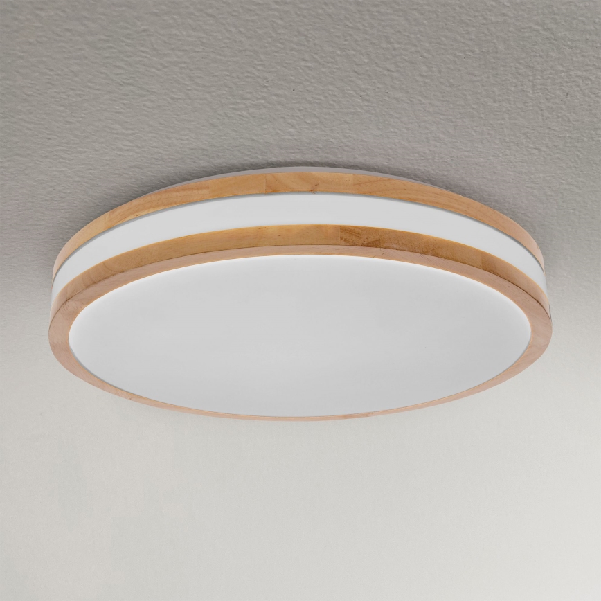 Brilagi - Luminária de teto LED dimmerizável MOLINA LED/48W/230V 3000-6500K carvalho diâmetro 38 cm + controlo remoto
