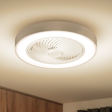 Brilagi - Luminária de teto LED dimmerizável com ventilador LED/30W/230V 3000-6500K branco + controlo remoto