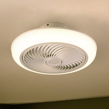 Brilagi - Luminária de teto LED dimmerizável com ventilador LED/30W/230V 3000-6500K branco + controlo remoto