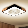 Brilagi - Luminária de teto LED dimmerizável com ventilador LED/30W/230V 3000-6500K preto/carvalho + comando à distância