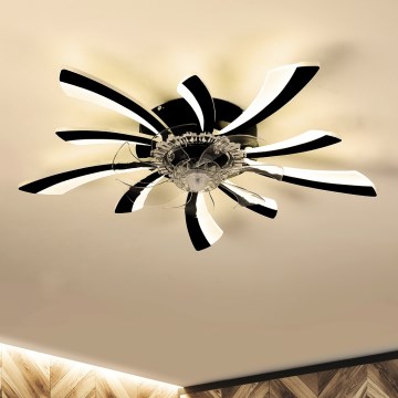 Brilagi - Luminária de teto LED dimmerizável com ventilador LED/50W/230V 3000-6500K preta + controlo remoto