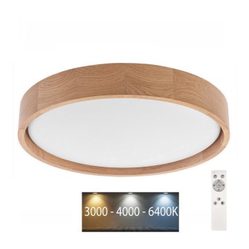 Brilagi - Luminária de teto LED dimmerizável MANAROLA LED/24W/230V 3000-6500K carvalho + controlo remoto