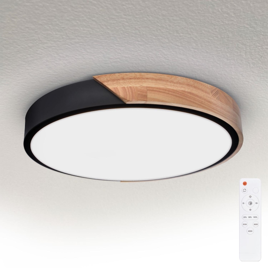 Brilagi - Luminária de teto LED dimmerizável PILANA LED/48W/230V 3000-6500K carvalho diâmetro 40 cm + controlo remoto