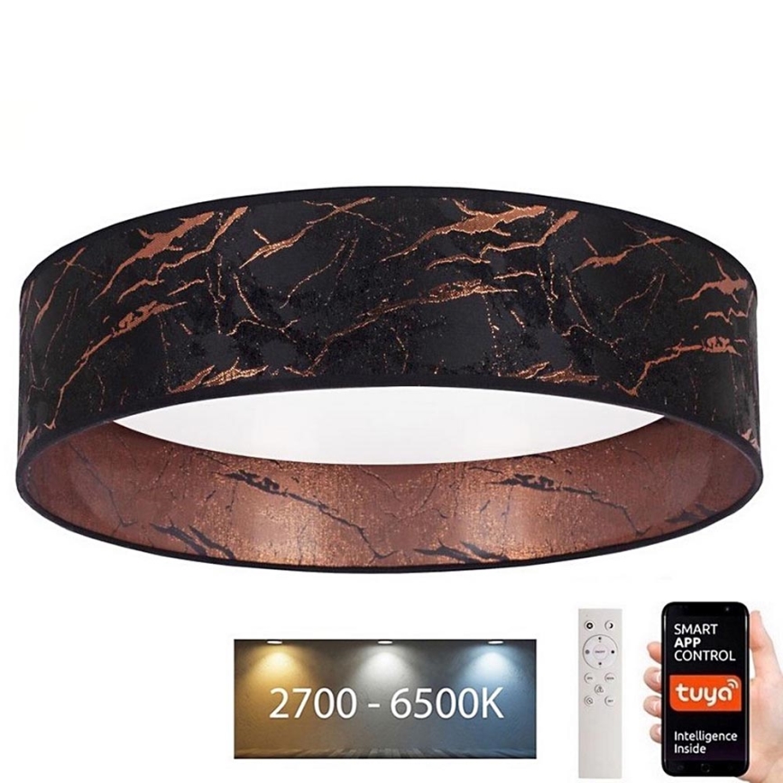 Brilagi - Luminária de teto LED dimmerizável VELVET SMART LED/24W/230V diâmetro 45 cm 2700-6500K Wi-Fi Tuya preto/cobre + controlo remoto