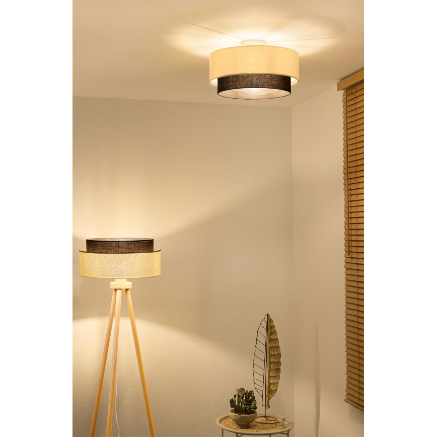 Brilagi - Luminária de teto LED Estilo BOHO 1xE27/15W/230V diâmetro 40 cm creme/castanho