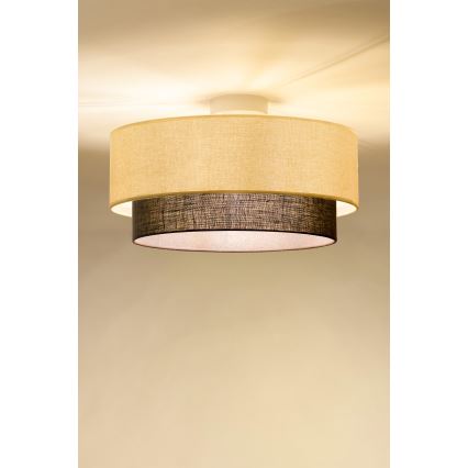 Brilagi - Luminária de teto LED Estilo BOHO 1xE27/15W/230V diâmetro 40 cm creme/castanho