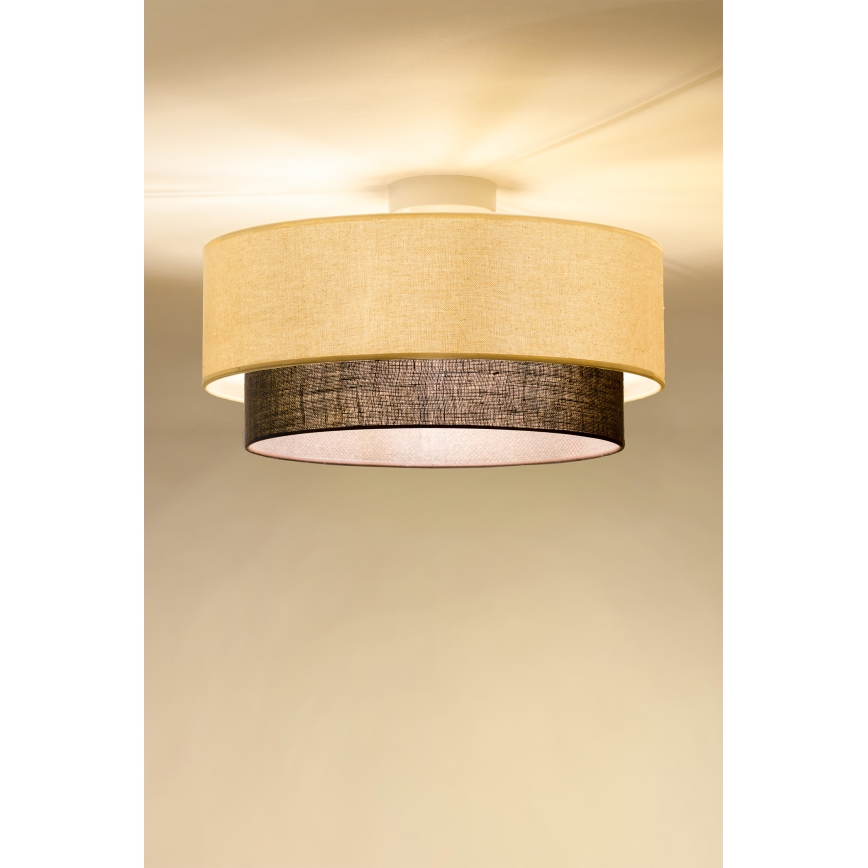 Brilagi - Luminária de teto LED Estilo BOHO 1xE27/15W/230V diâmetro 40 cm creme/castanho