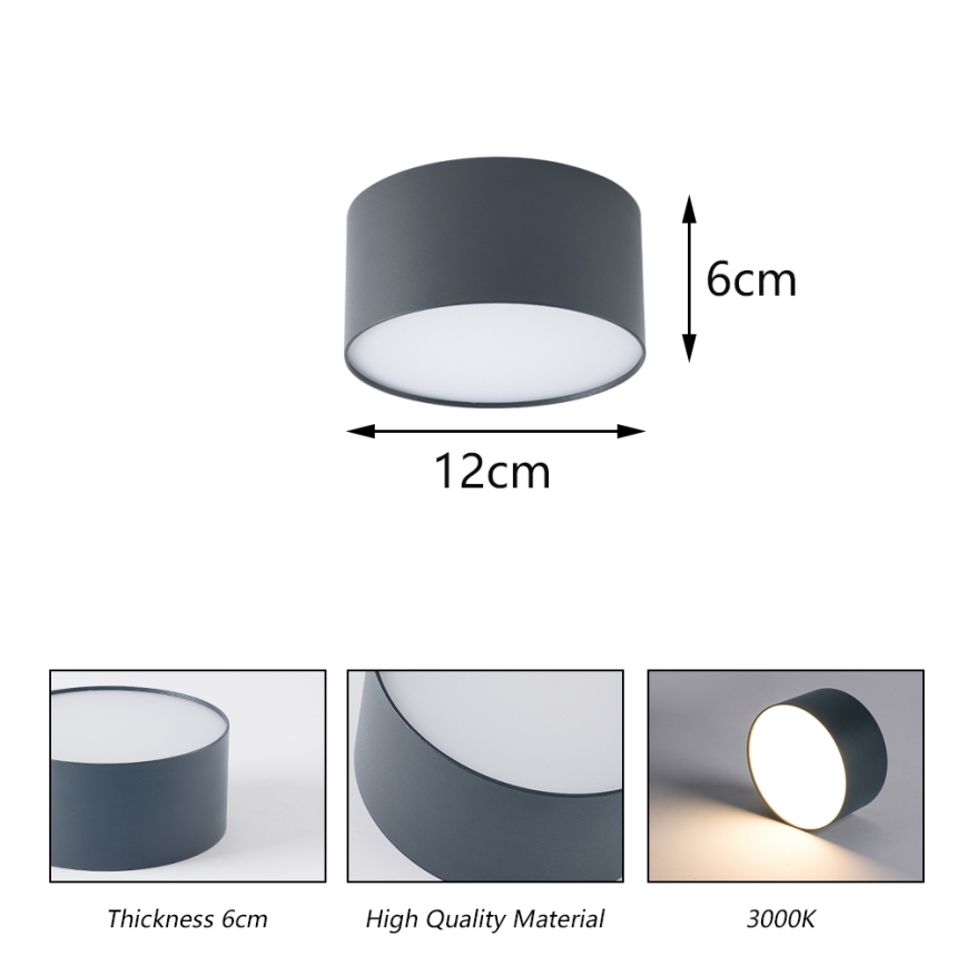 BRILAGI - Luminária de teto exterior LED FORIS LED/14W/230V Ø 12 cm antracite IP44