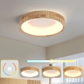Brilagi - Luminária de teto LED FALCON WOOD MODERN LED/30W/230V 3000/4000/6000K Ø 45 cm madeira