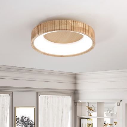 Brilagi - Candeeiro de tecto LED FALCON WOOD MODERN LED/30W/230V 3000/4000/6000K Ø 45 cm madeira