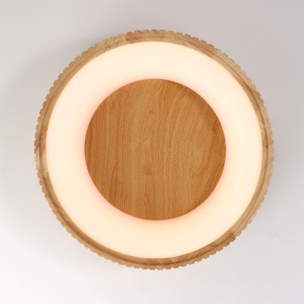 Brilagi - Candeeiro de tecto LED FALCON WOOD MODERN LED/30W/230V 3000/4000/6000K Ø 45 cm madeira