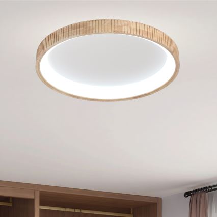 Brilagi - Candeeiro de teto LED FALCON WOOD MODERN LED/60W/230V 3000/4000/6000K Ø 80 cm madeira