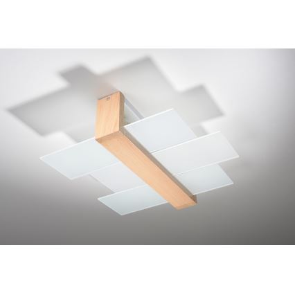 Brilagi - Luminária de teto LED HERA 2xE27/7,5W/230V 43x43 cm madeira