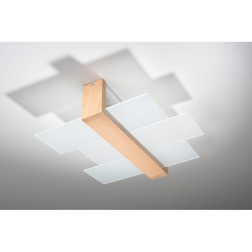 Brilagi - Luminária de teto LED HERA 2xE27/7,5W/230V 43x43 cm madeira