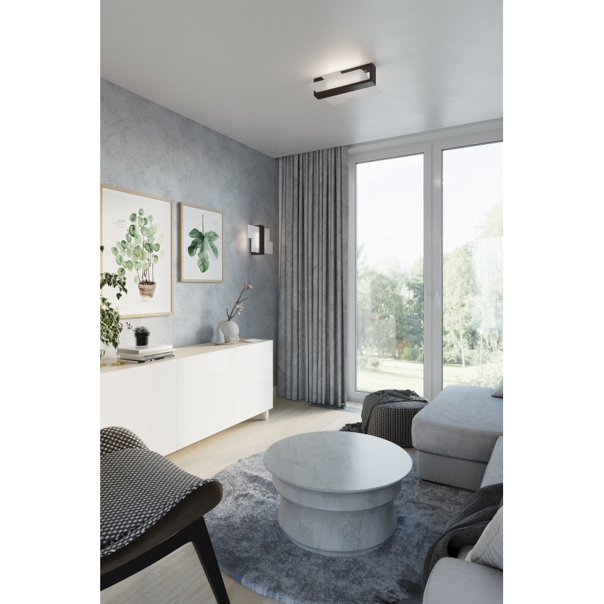 Brilagi -  Luminária de teto LED HERA 2xE27/7,5W/230V 43x43 cm wenge