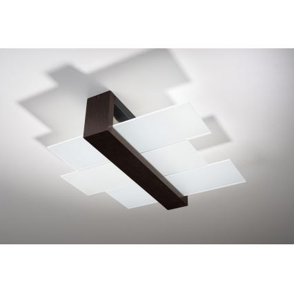 Brilagi -  Luminária de teto LED HERA 2xE27/7,5W/230V 43x43 cm wenge