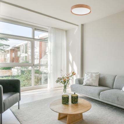 Brilagi - Luminária de Teto LED MANAROLA SIMPLE LED/24W/230V 3000K carvalho diâmetro 41 cm