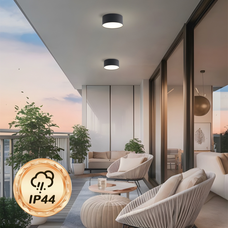 Brilagi - Luminária de tecto LED para casa de banho FORIS LED/20W/230V, diâmetro 15 cm, preto, IP44