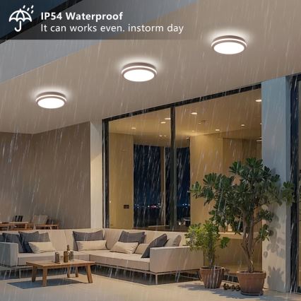 Brilagi - Luminária de teto LED para exterior BENE LED/24W/230V Ø 26 cm castanho IP54