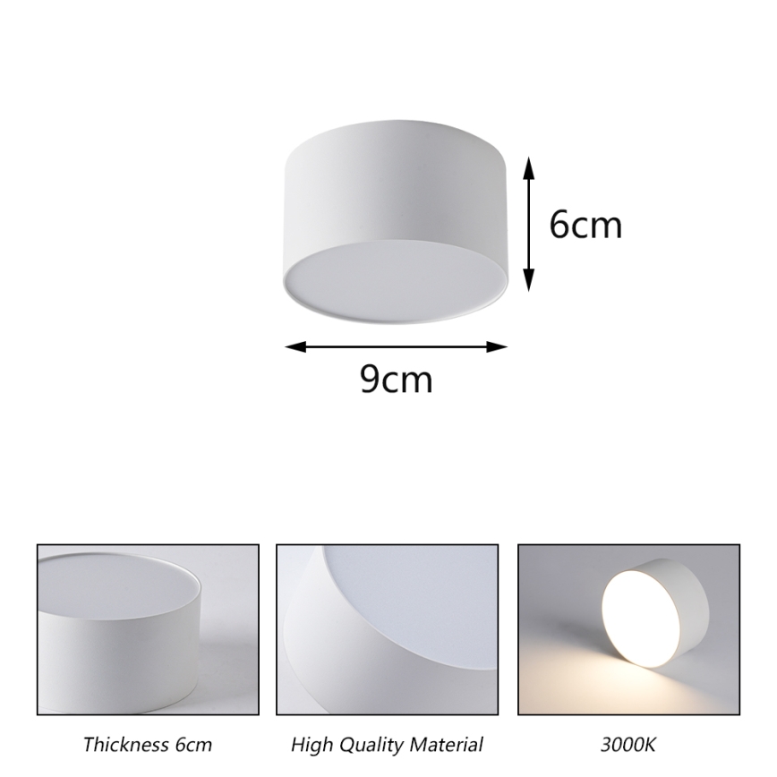BRILAGI - Luminária de teto LED para exterior FORIS LED/9W/230V, Ø 9 cm, branca, IP44