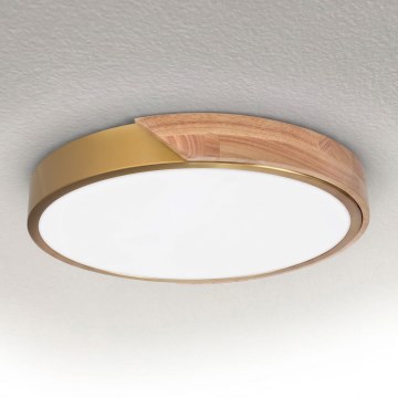 BRILAGI - Luminária de teto LED PILANA LED/24W/230V carvalho/dourado Ø 30 cm