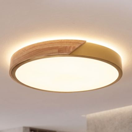 BRILAGI - Luminária de teto LED PILANA LED/24W/230V carvalho/dourado Ø 30 cm