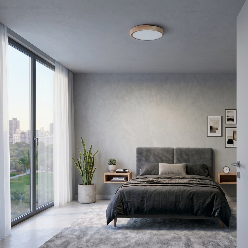 BRILAGI - Luminária de teto LED PILANA LED/24W/230V carvalho/dourado Ø 30 cm